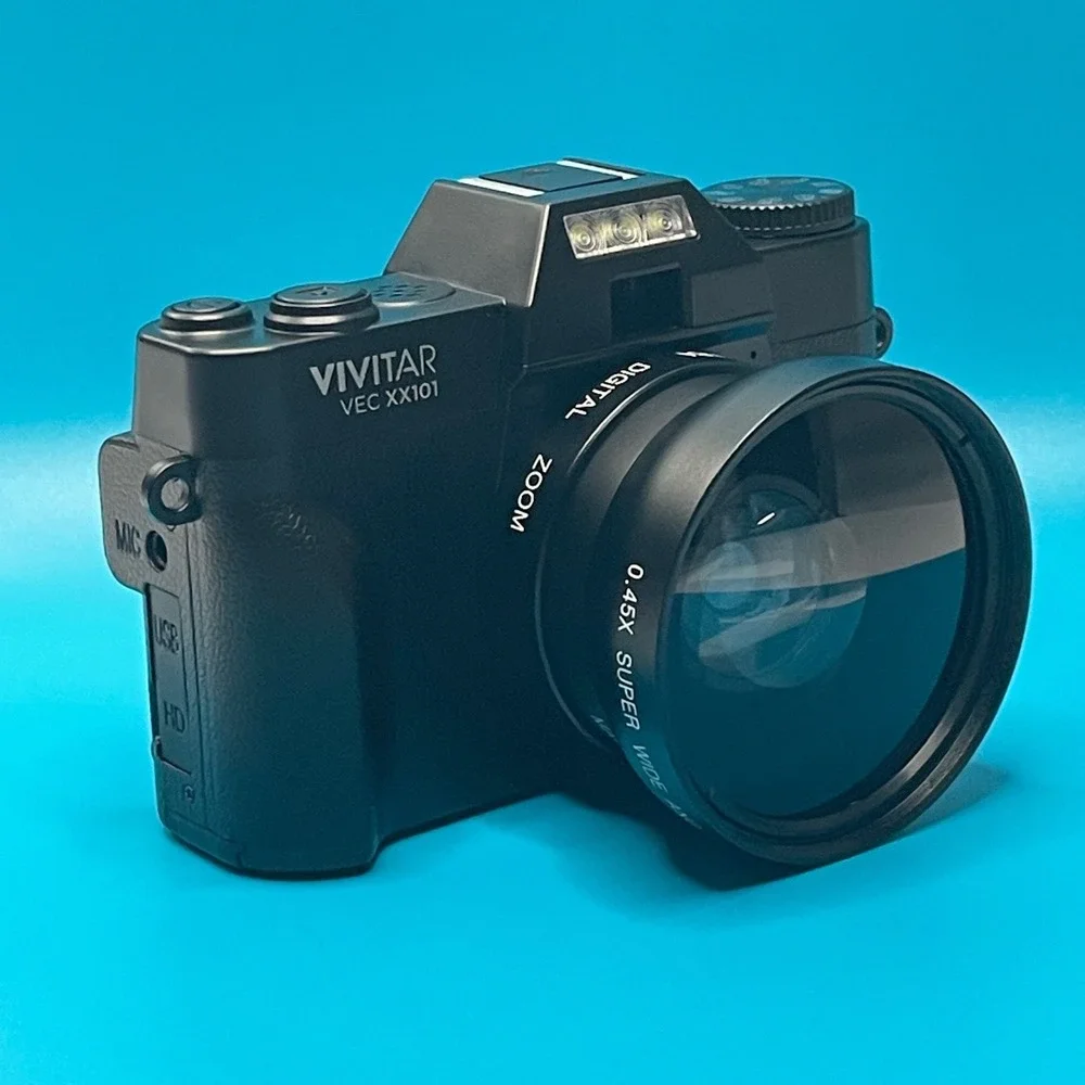 Vivitar VEC XX101 Digital Camera 16X Zoom 52mm Macro Wide Angle Lens New Black